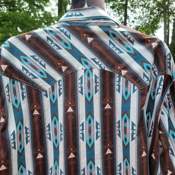 Rock & Roll Men's Modern Fit Denim Blue Long Sleeve Button Down Shirt Size XXL - Picture 11 of 14